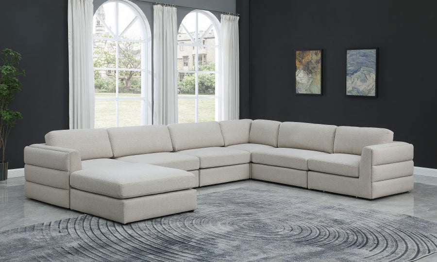 Canapé modulaire en lin texturé Beckham