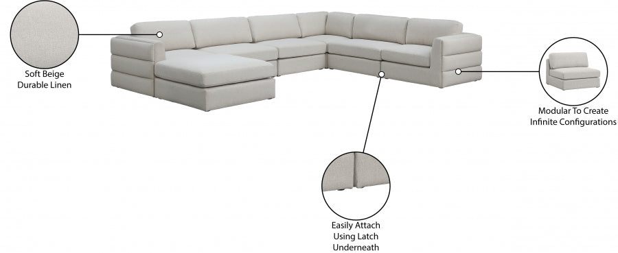Canapé modulaire en lin texturé Beckham