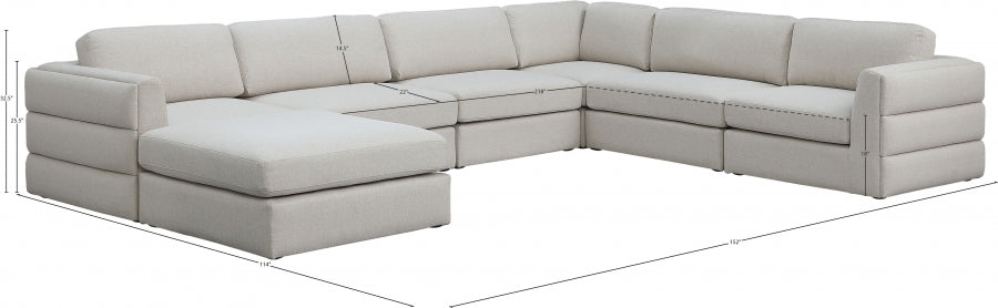 Canapé modulaire en lin texturé Beckham