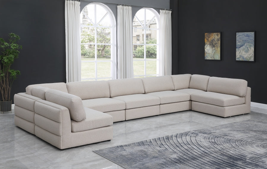 Canapé modulaire en lin texturé Beckham