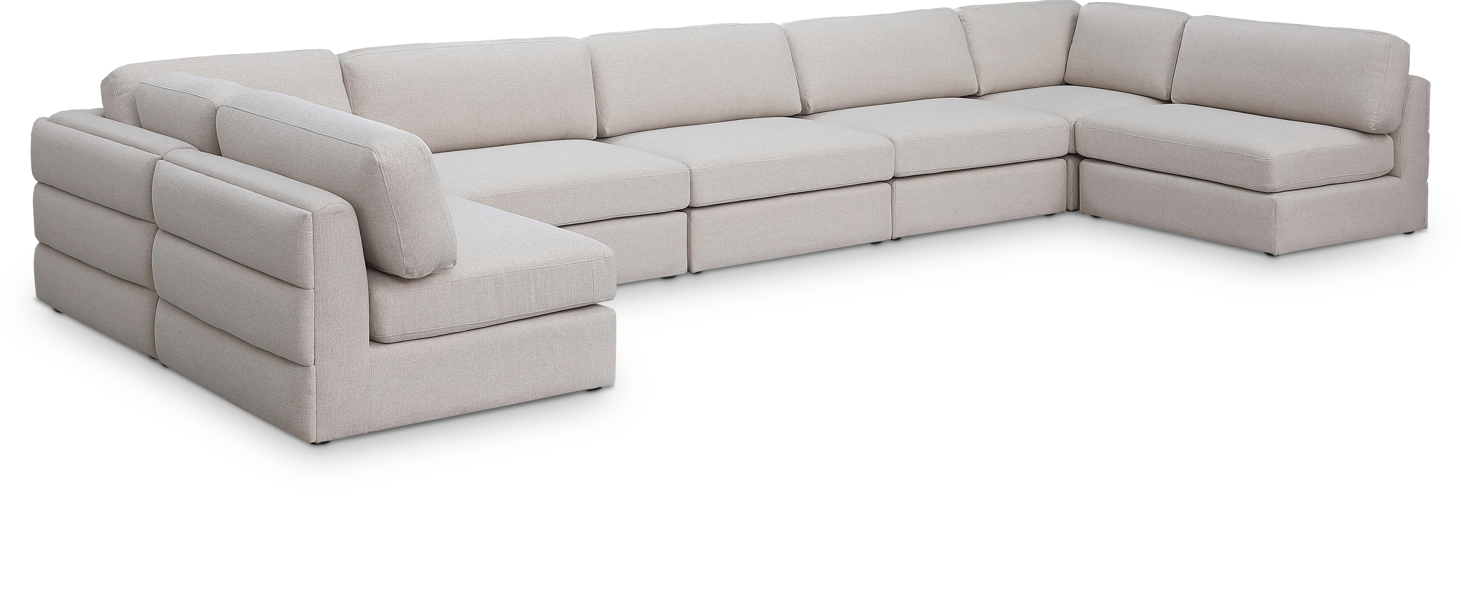 Canapé modulaire en lin texturé Beckham