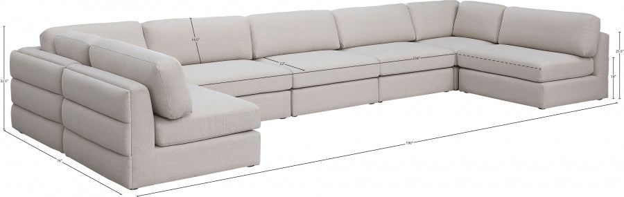 Canapé modulaire en lin texturé Beckham