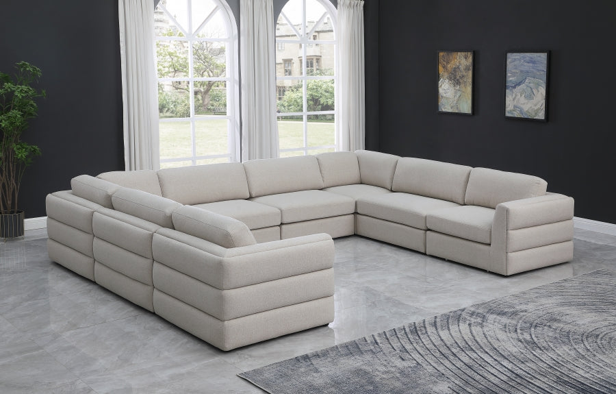 Canapé modulaire en lin texturé Beckham