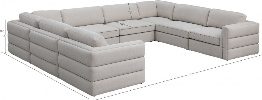 Canapé modulaire en lin texturé Beckham