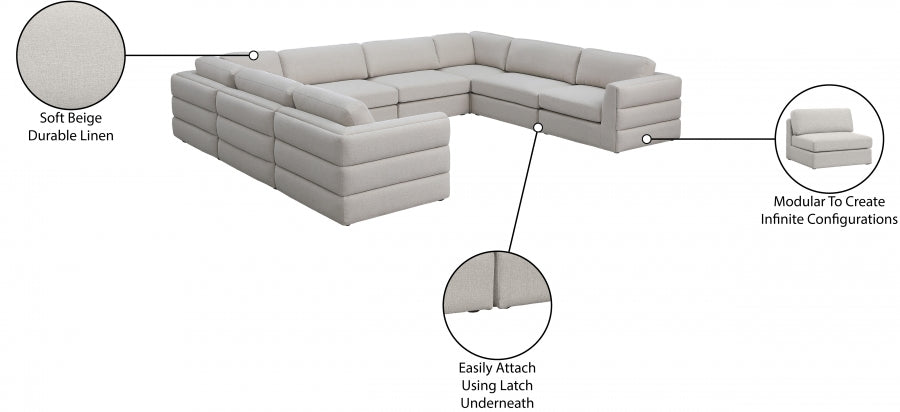 Canapé modulaire en lin texturé Beckham