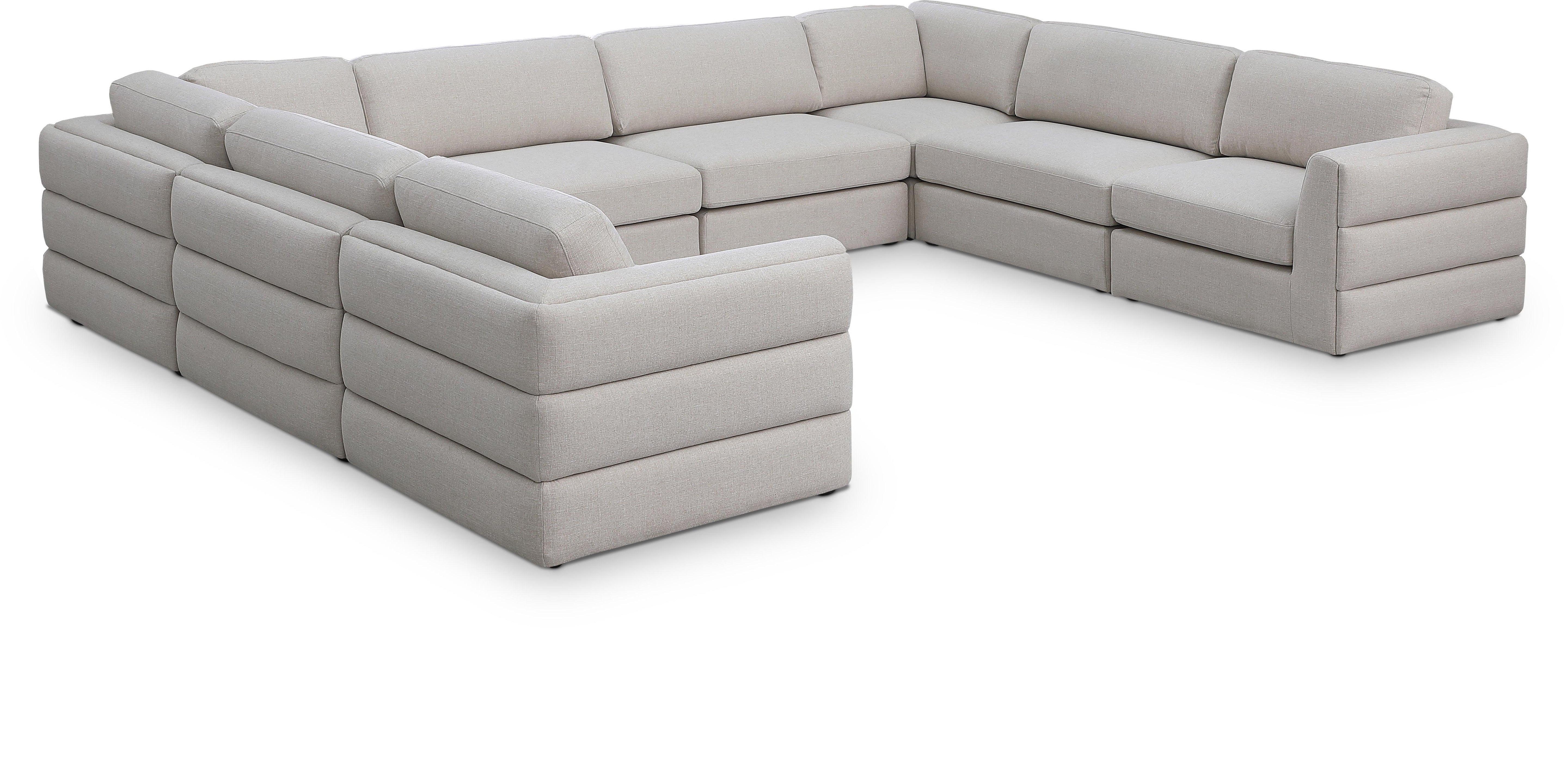 Canapé modulaire en lin texturé Beckham