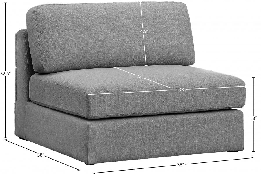 Chaise modulaire sans accoudoirs texturée en lin Beckham