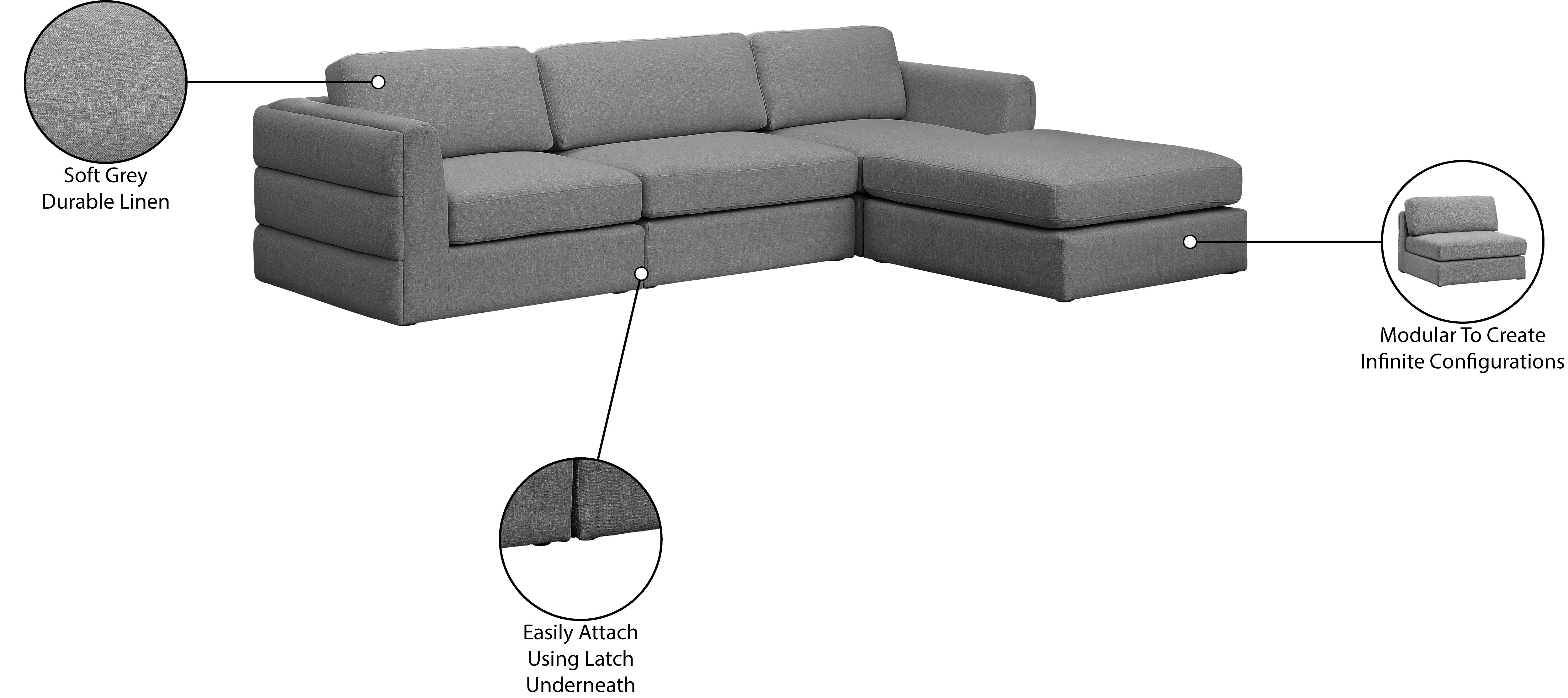 Canapé modulaire en lin texturé Beckham