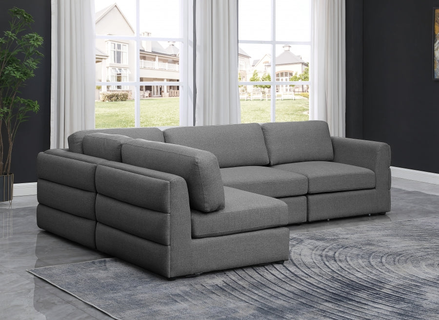 Canapé modulaire en lin texturé Beckham
