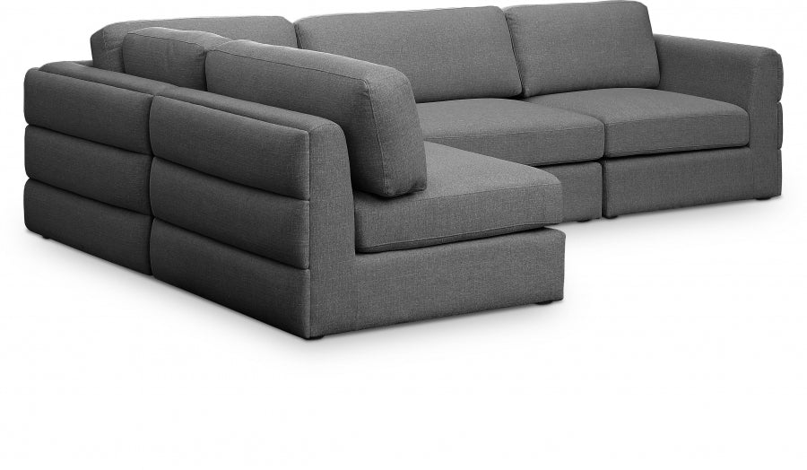 Canapé modulaire en lin texturé Beckham
