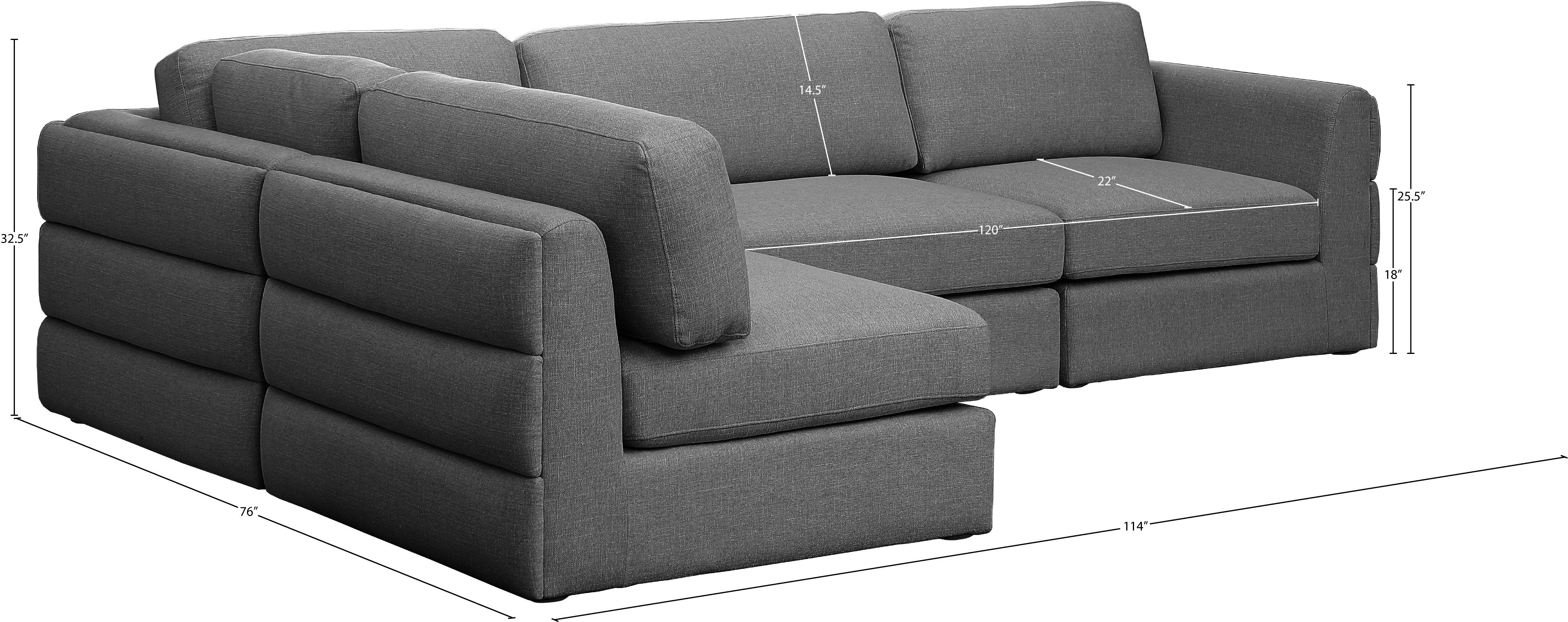 Canapé modulaire en lin texturé Beckham