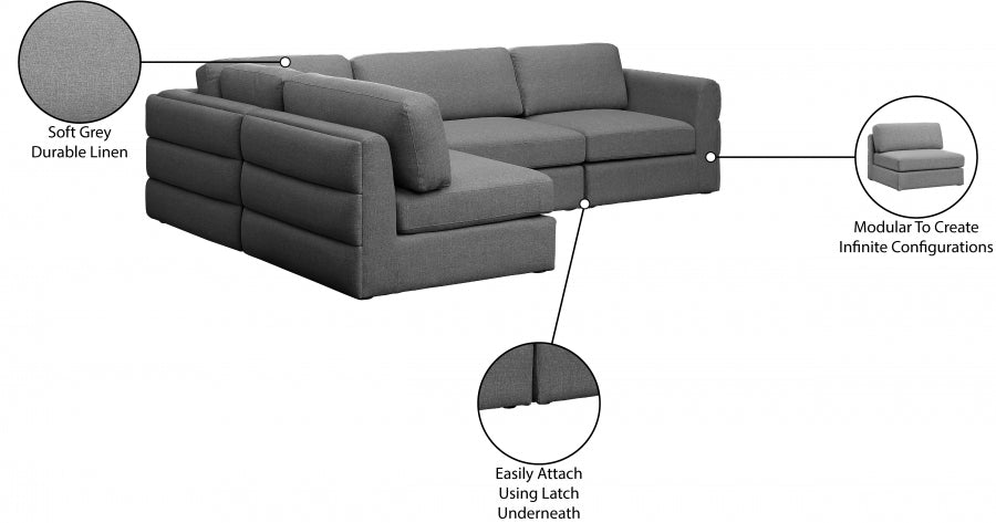 Canapé modulaire en lin texturé Beckham