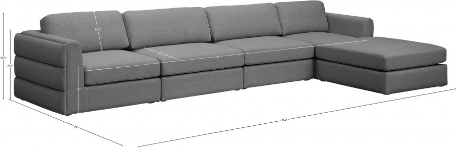 Canapé modulaire texturé en lin Beckham
