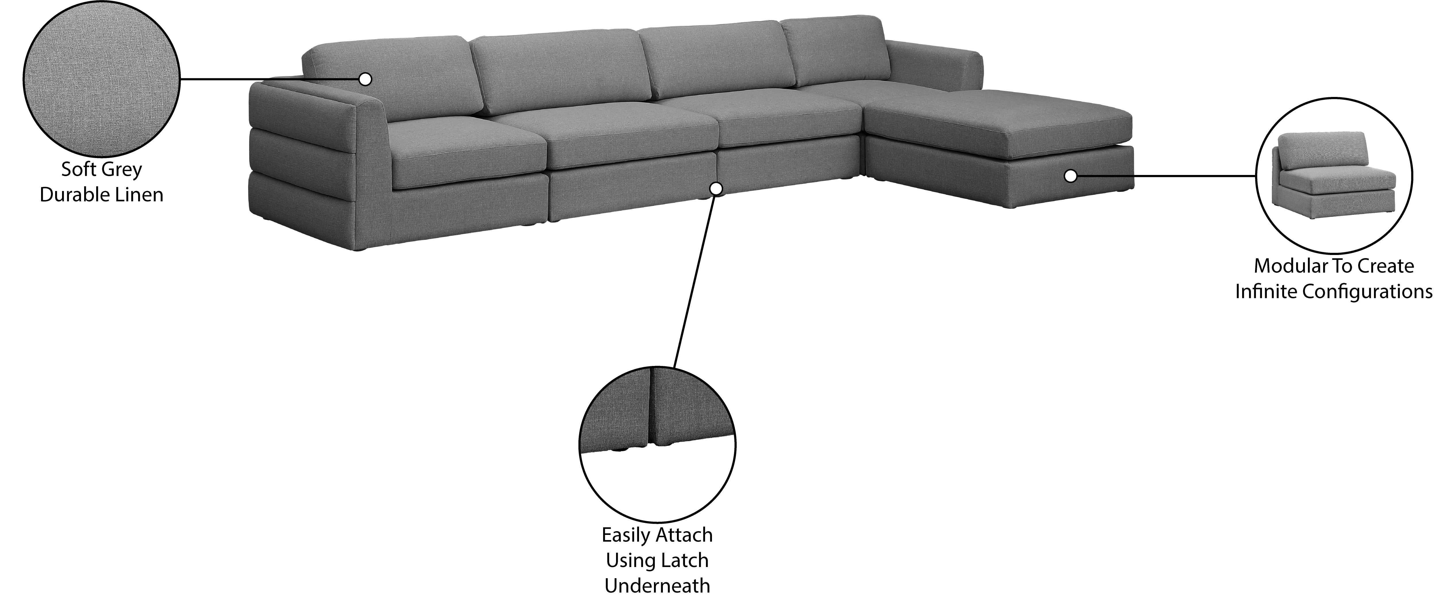 Canapé modulaire texturé en lin Beckham