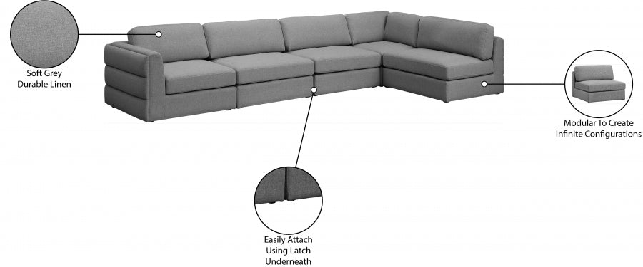 Canapé modulaire texturé en lin Beckham
