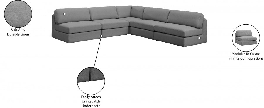 Canapé modulaire texturé en lin Beckham