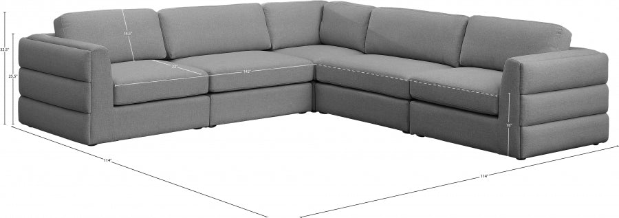 Canapé modulaire texturé en lin Beckham
