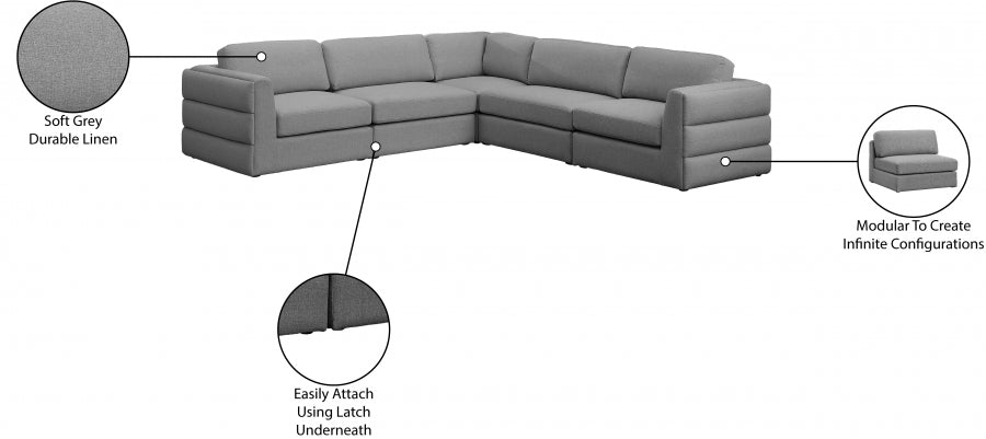 Canapé modulaire texturé en lin Beckham