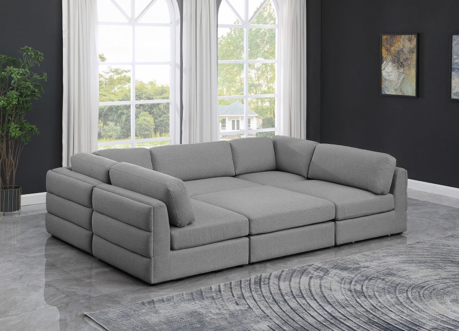 Canapé modulaire en lin texturé Beckham