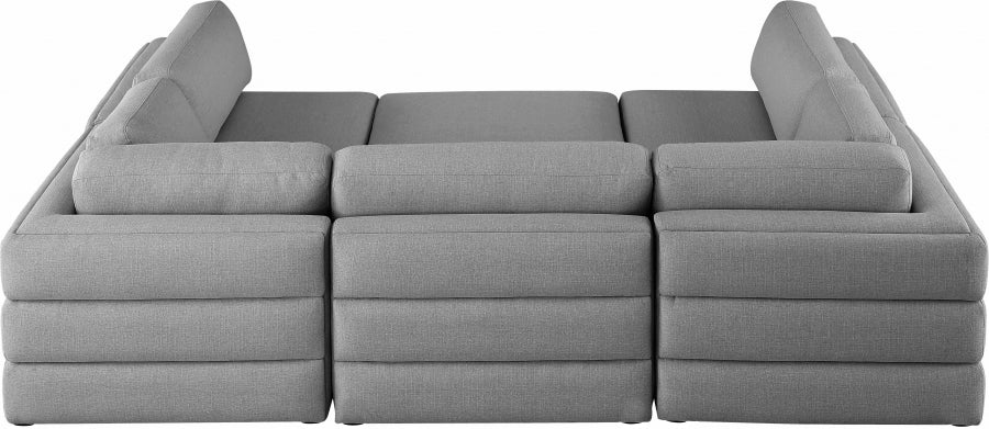 Canapé modulaire en lin texturé Beckham
