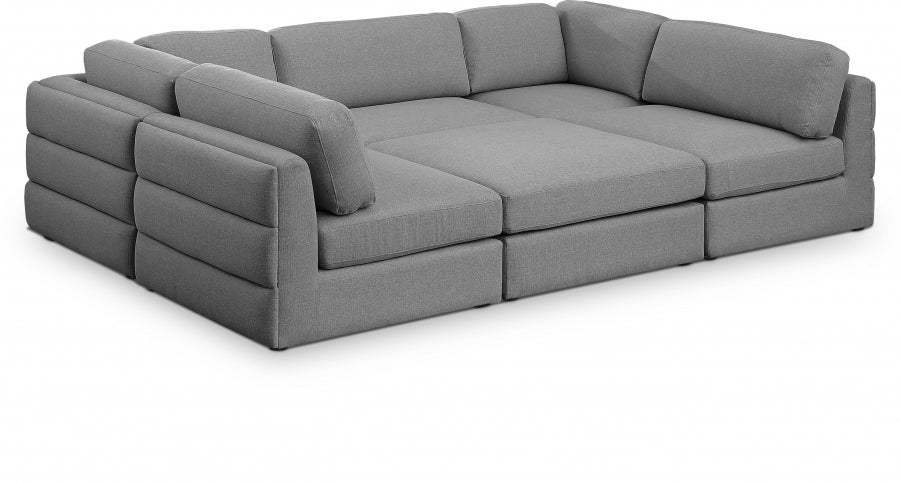 Canapé modulaire en lin texturé Beckham