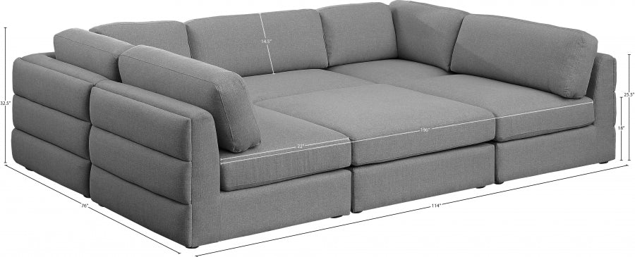 Canapé modulaire en lin texturé Beckham