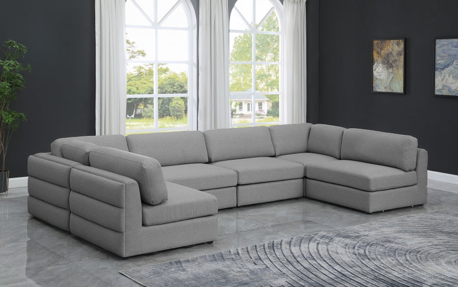 Canapé modulaire en lin texturé Beckham