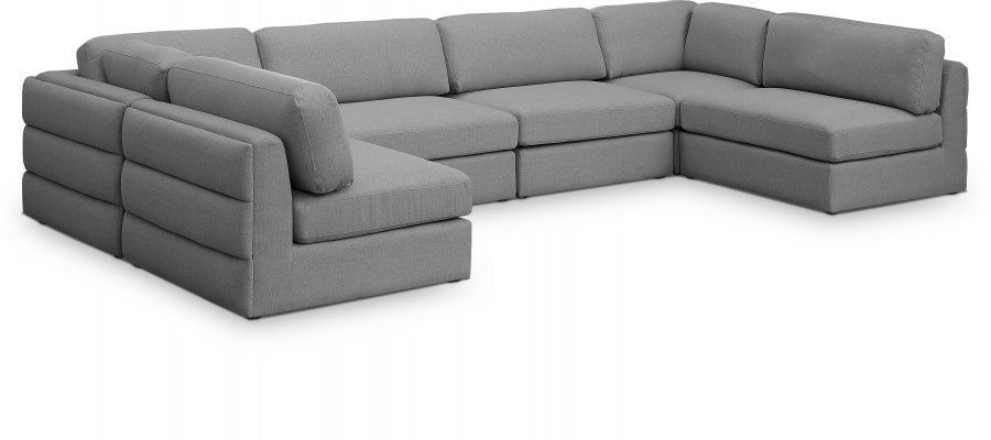 Canapé modulaire en lin texturé Beckham
