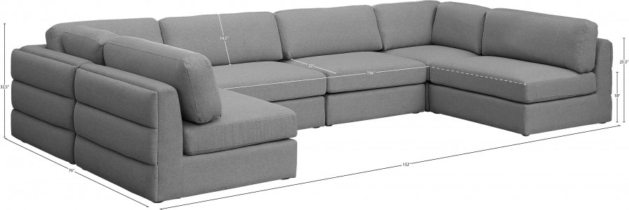Canapé modulaire en lin texturé Beckham