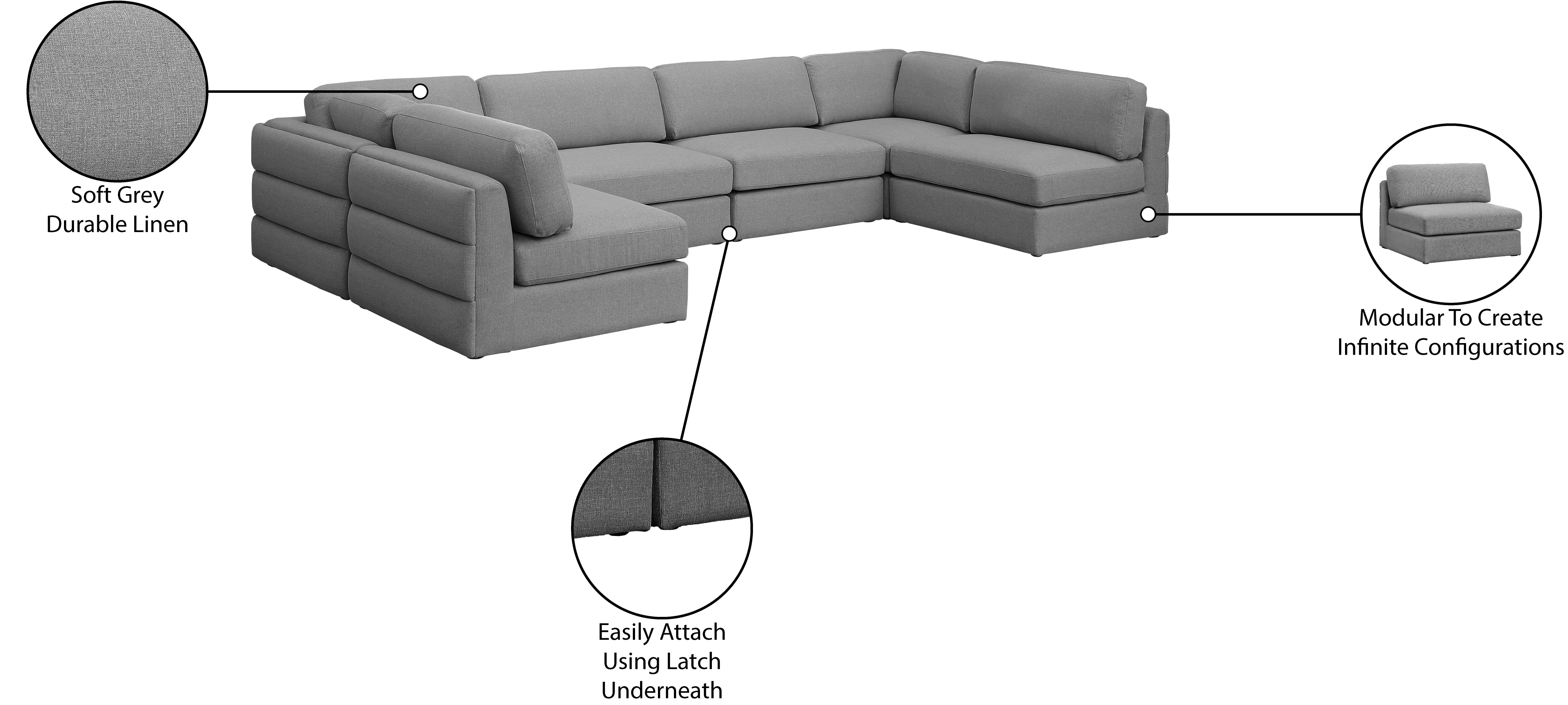 Canapé modulaire en lin texturé Beckham
