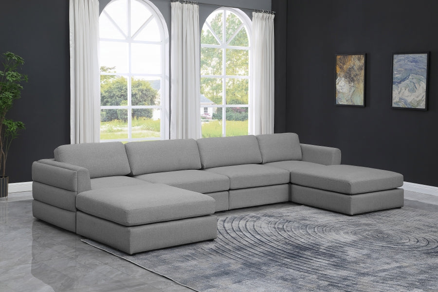 Canapé modulaire en lin texturé Beckham