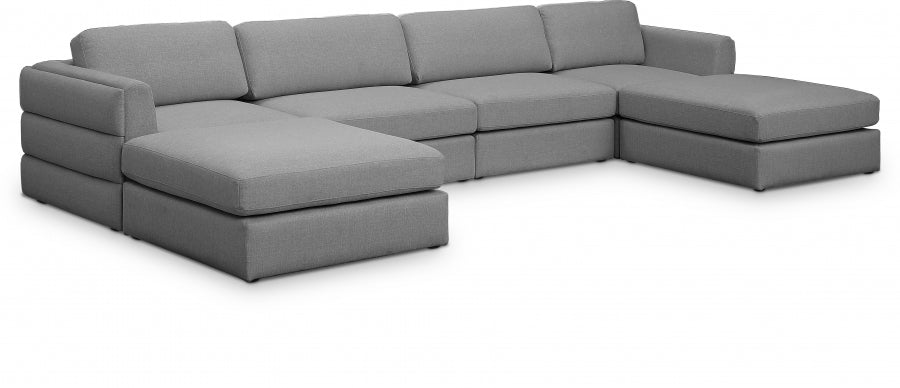 Canapé modulaire en lin texturé Beckham