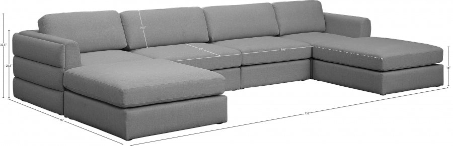 Canapé modulaire en lin texturé Beckham