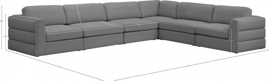 Canapé modulaire en lin texturé Beckham