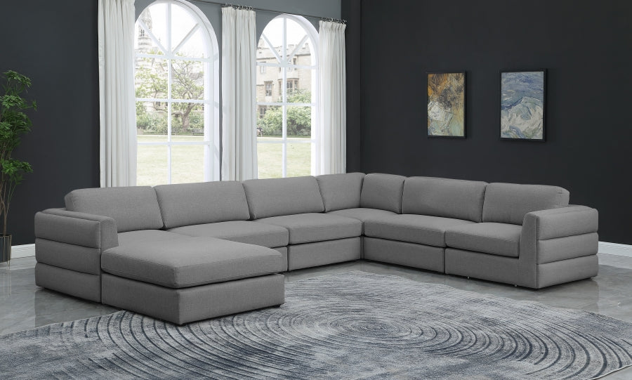 Canapé modulaire en lin texturé Beckham