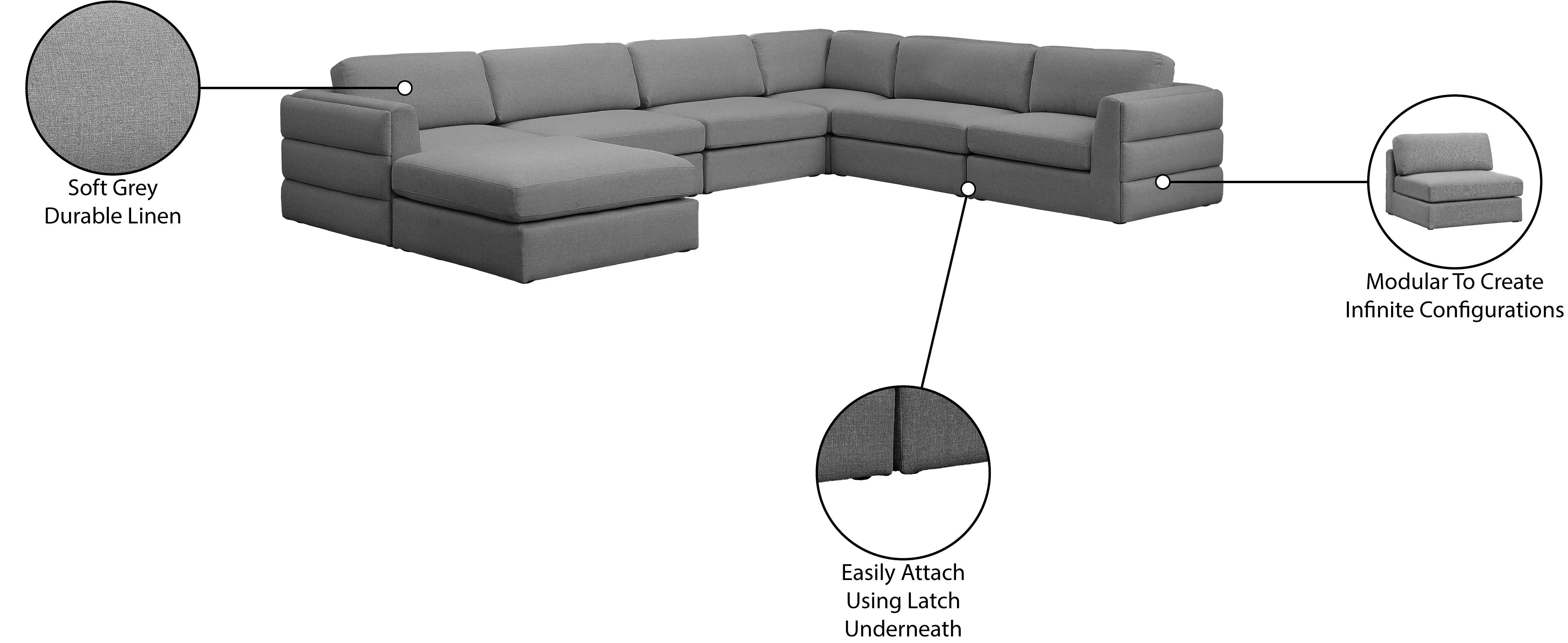 Canapé modulaire en lin texturé Beckham