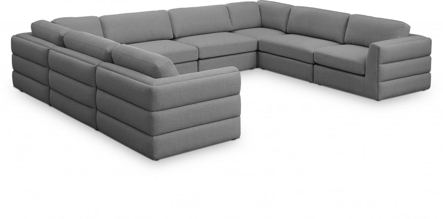 Canapé modulaire en lin texturé Beckham