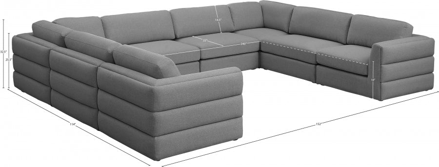Canapé modulaire en lin texturé Beckham