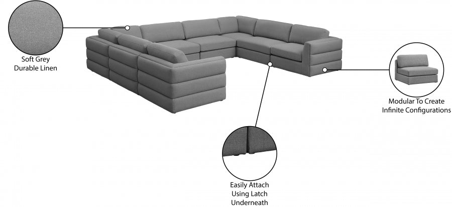 Canapé modulaire en lin texturé Beckham