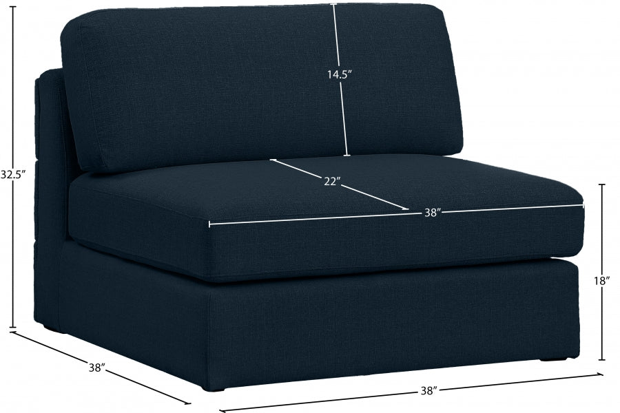 Chaise modulaire sans accoudoirs texturée en lin Beckham