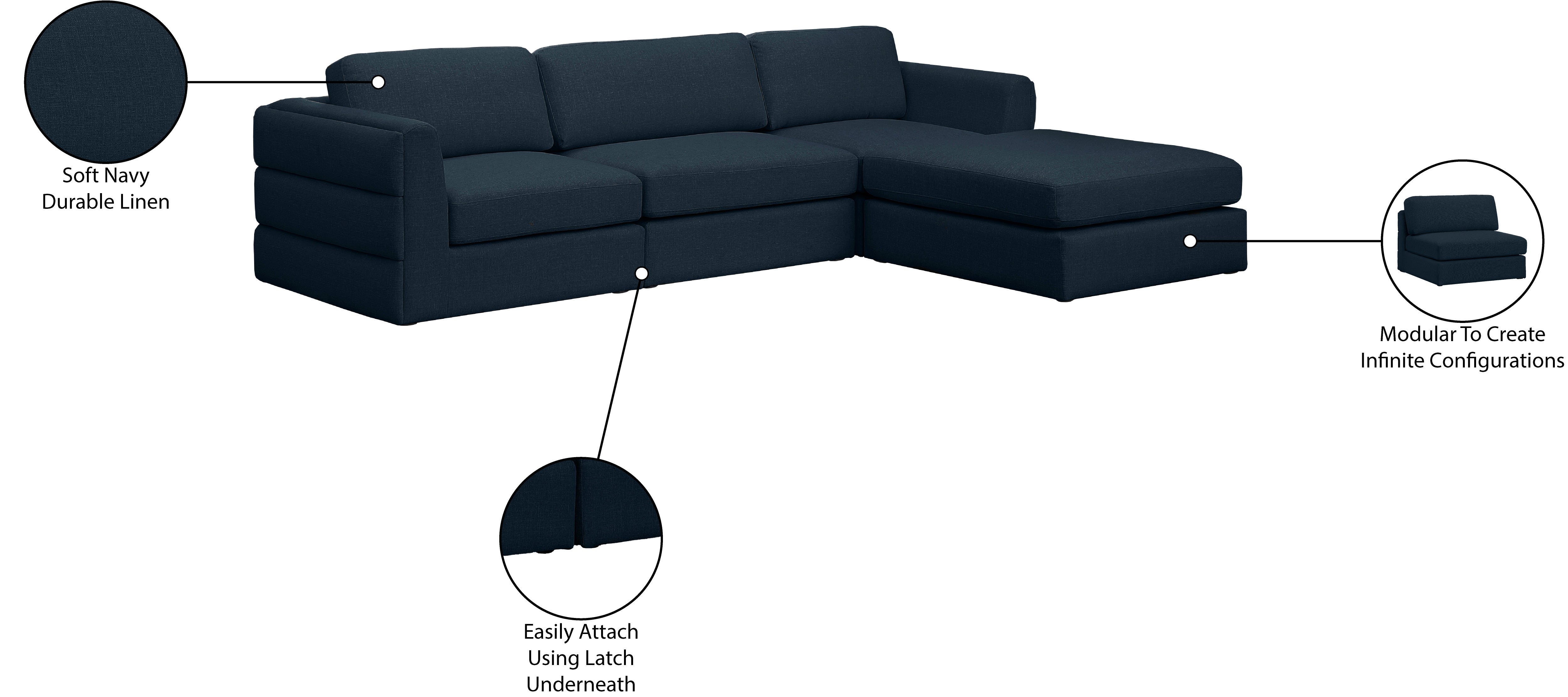 Canapé modulaire en lin texturé Beckham