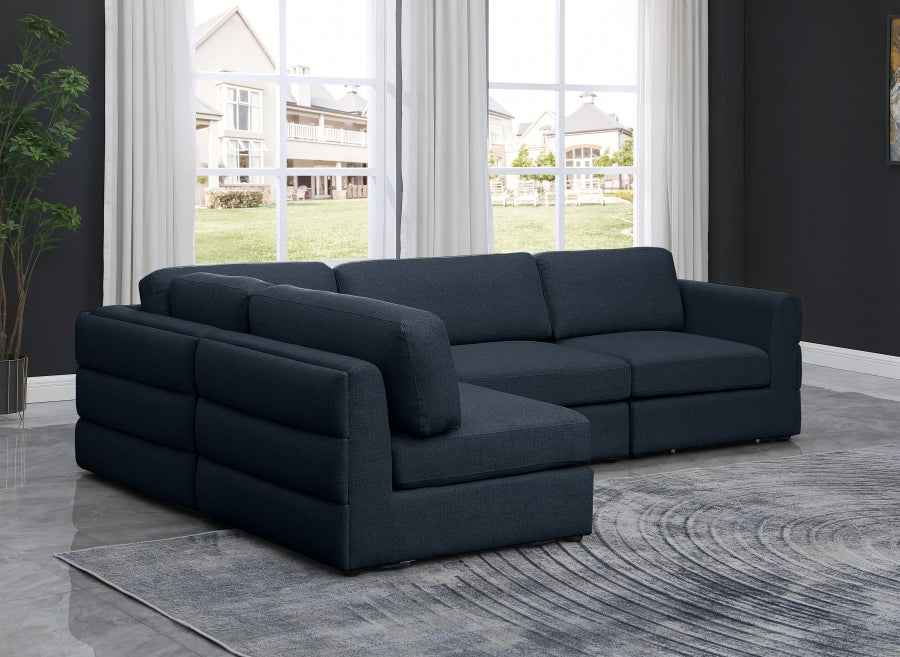 Canapé modulaire en lin texturé Beckham