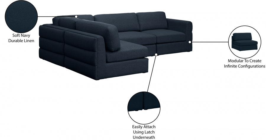 Canapé modulaire en lin texturé Beckham