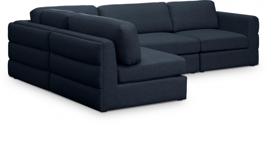 Canapé modulaire en lin texturé Beckham