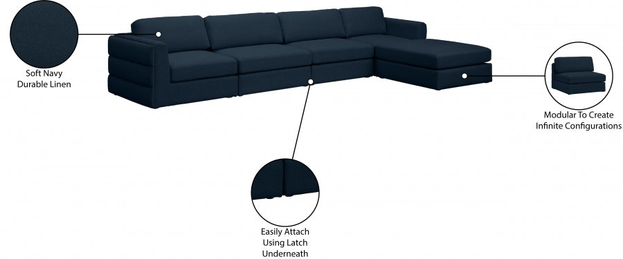 Canapé modulaire texturé en lin Beckham