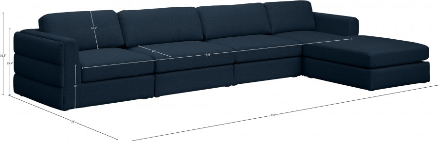 Canapé modulaire texturé en lin Beckham