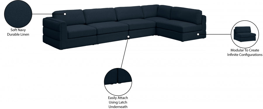 Canapé modulaire texturé en lin Beckham