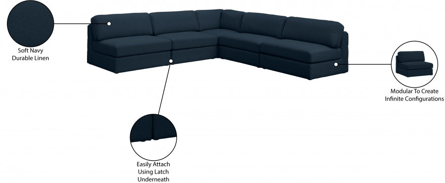 Canapé modulaire texturé en lin Beckham
