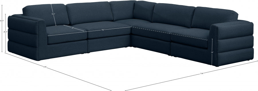 Canapé modulaire texturé en lin Beckham