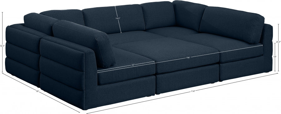 Canapé modulaire en lin texturé Beckham